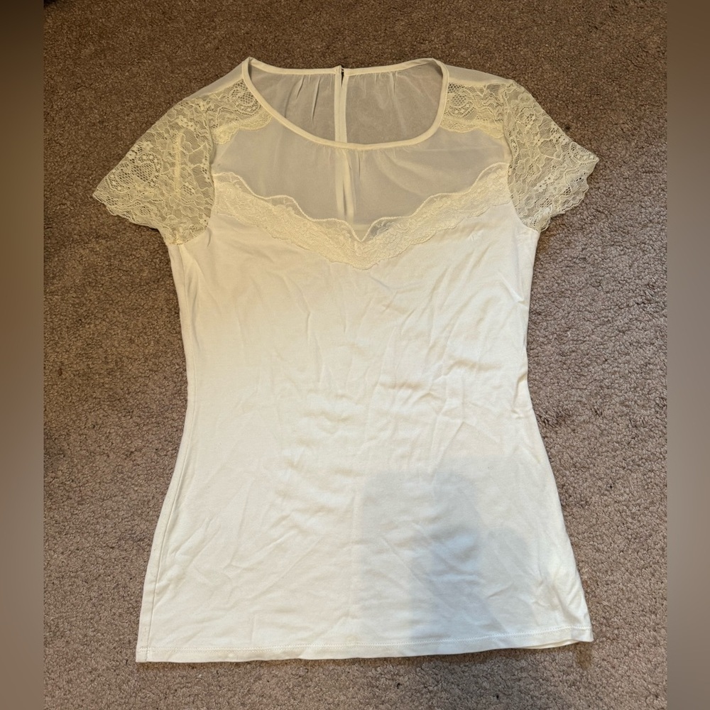 EXPRESS White Short Sleeve Top Size XS